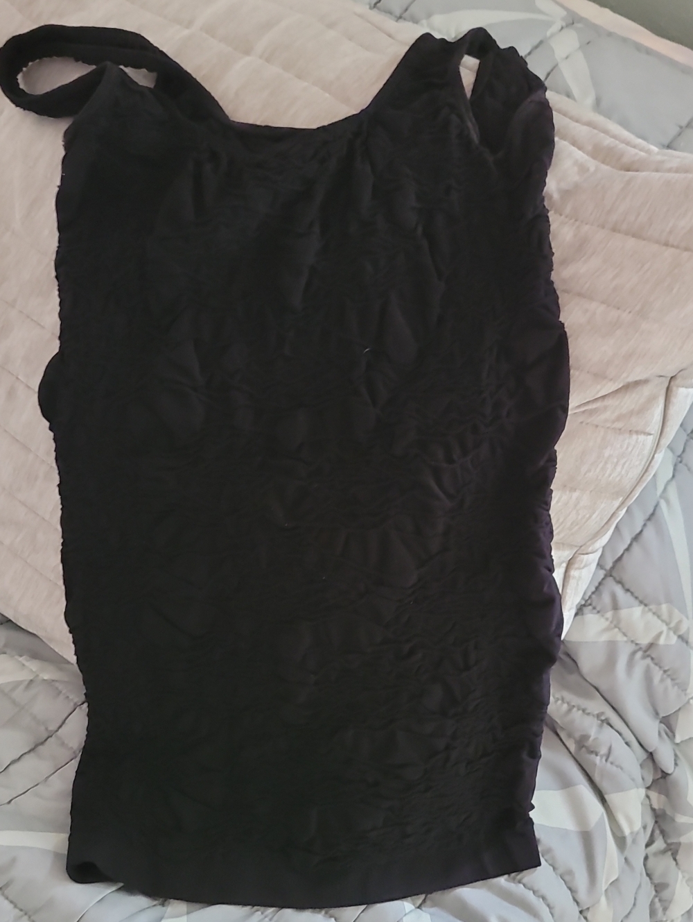 Scala Black Sleeveless Ruched Tank